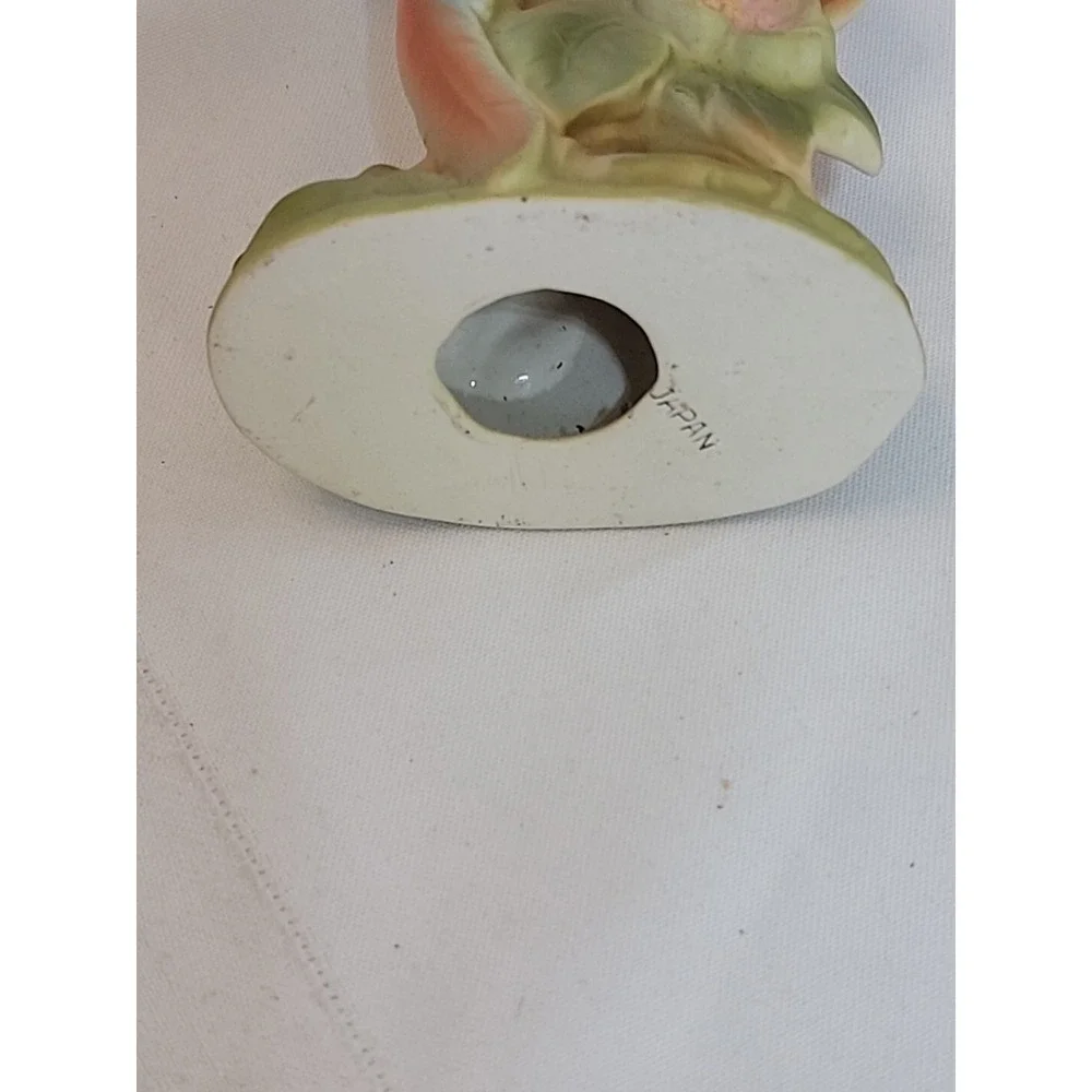 Vintage Ceramic Parrot Flowers Orange Made In Japan Mint Condition 5.25